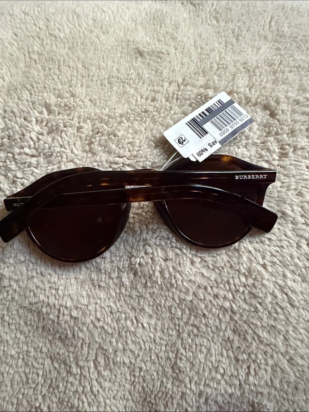 NWT! Burberry 50mm Round Sunglasses DARK HAVANA Tortoise Brown